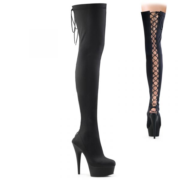 6 Inch Women Summer High Heels Pole Dance Suede Lacing Open Mouth Platform Thigh High Boots A-093