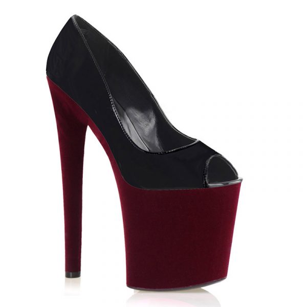 8 Inch Gothic Pole Dance Women Evening Shoes Party Suede Burgundy Platform Pumps D-250 - Image 2