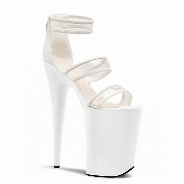 8 Inch Ankle Strap Transparent Women Summer High Heels Zipper Pole Dancing Shoes Q-100 - Image 2