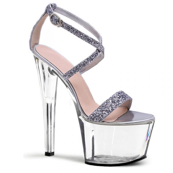 7 Inch Strip Ankle Shoes Glitter Stripper Transparent Pole Dance Heels Punk Stilettos Sandals Wholesale Q-137 - Image 2