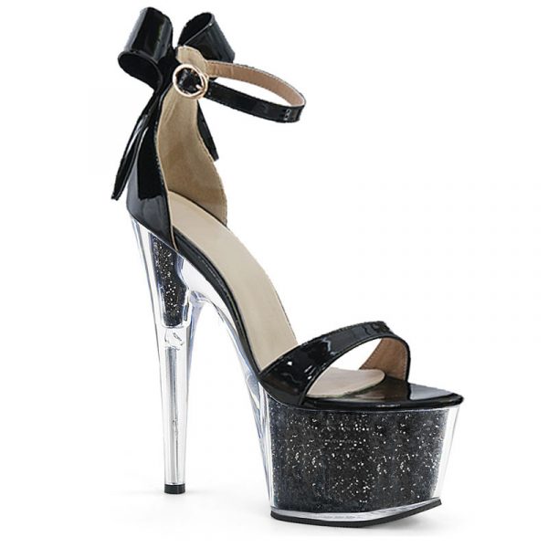 7 Inch Fashion Crystal Bow Ankle Strap Shoes Sexy Gothic Glitter Stripper Stilettos Platform Sandals Q-138 - Image 6