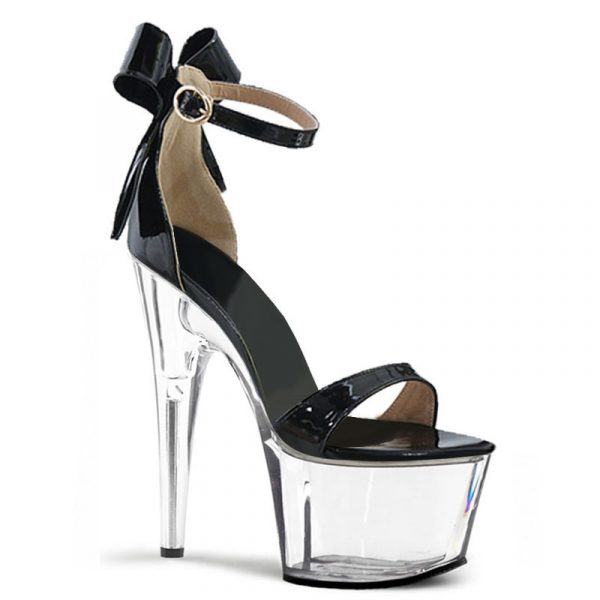 7 Inch Fashion Crystal Bow Ankle Strap Shoes Sexy Gothic Glitter Stripper Stilettos Platform Sandals Q-138 - Image 5