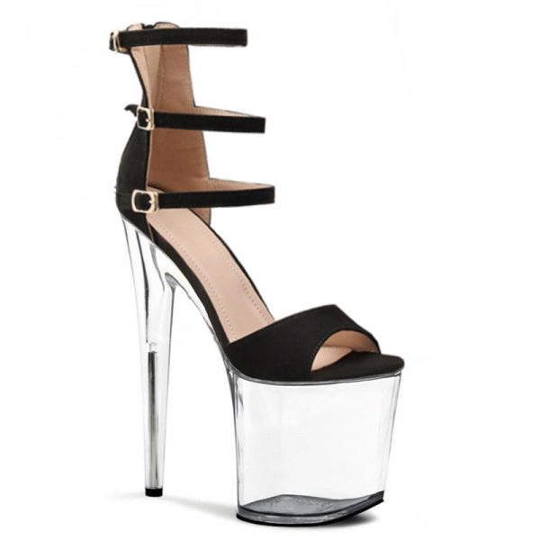 8 Inch Women Summer Transparent Lolita Ankle Strap Sandals Gothic Clear Pole Dance Shoes Q-173 - Image 2