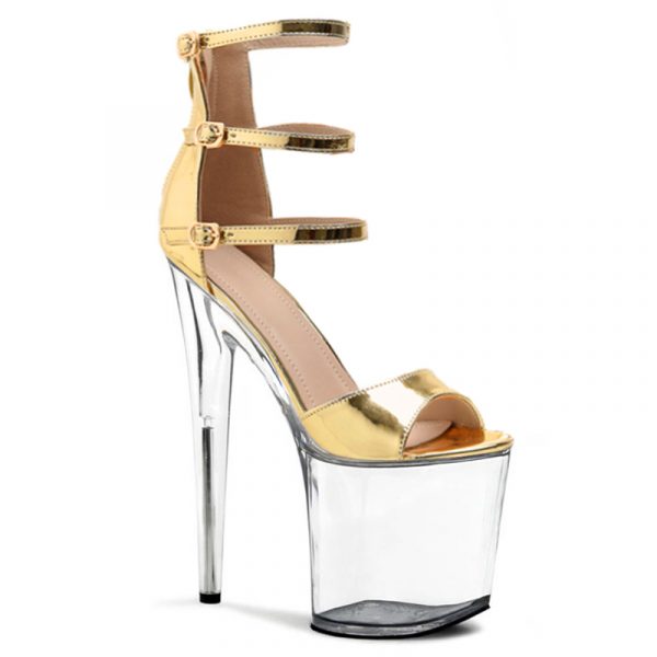 8 Inch Women Summer Transparent Lolita Ankle Strap Sandals Gothic Clear Pole Dance Shoes Q-173 - Image 3