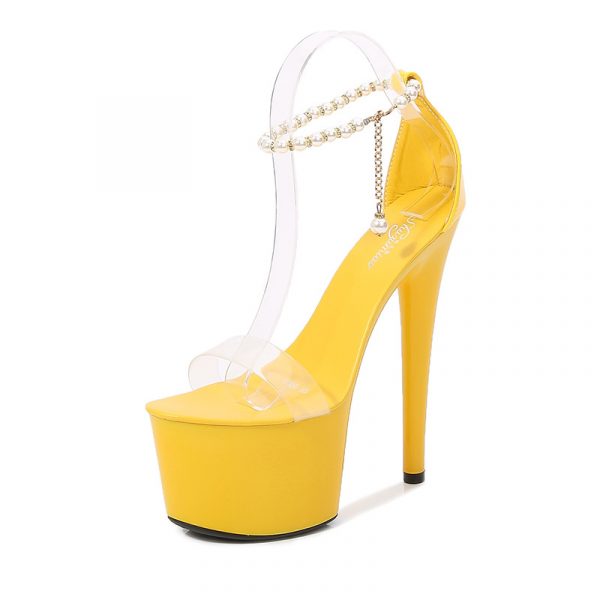 17cm Women Sexy Fetish Party Dress Pearl High Heels Stripper Buckle Bride Sandals Platform Shoes 181-47 - Image 10