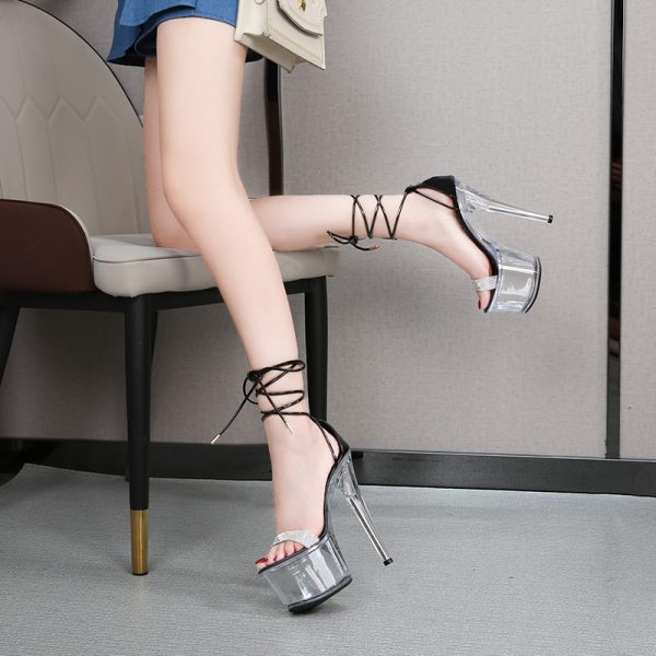 17cm Women Sexy Fetish Party High Heels Stripper Buckle Bride Sandals Platform Shoes 181-B8