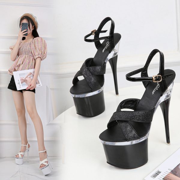 17cm Women Sexy Fetish Party High Heels Stripper Buckle Bride Sandals Platform Shoes 10368-26 - Image 4