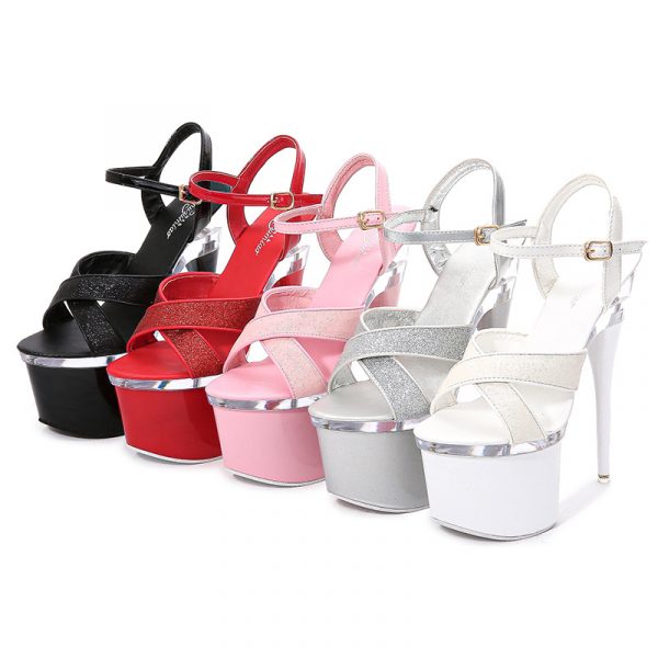 17cm Women Sexy Fetish Party High Heels Stripper Buckle Bride Sandals Platform Shoes 10368-26 - Image 7