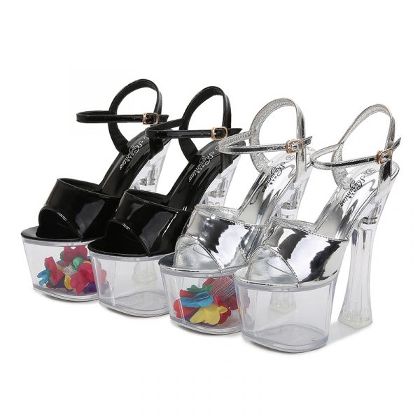 18cm Women Sexy Fetish Party Dress High Heels Stripper Buckle Bride Sandals Platform Shoes 10367-9A - Image 6