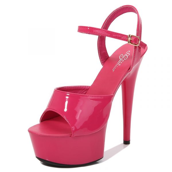 15cm Women Sexy Party Dress High Slope Heels Stripper Buckle Bride Sandals Platform Shoes 8661-1 - Image 9