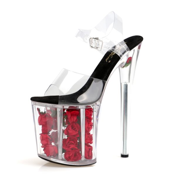 8 inch Wedding Gothic Crystal Pole Dance Sandals High heels Exotic Flower Stripper E-172 - Image 8