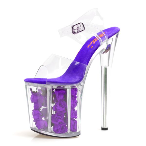 8 inch Wedding Gothic Crystal Pole Dance Sandals High heels Exotic Flower Stripper E-172 - Image 2